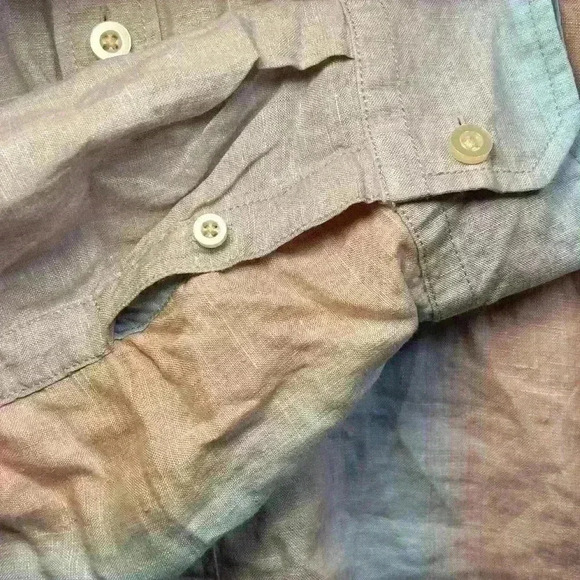 TOMMY BAHAMA 100% Linen Tropical Hawaiian Casual Long Sleeve Button Up Men Large - Picture 4 of 6